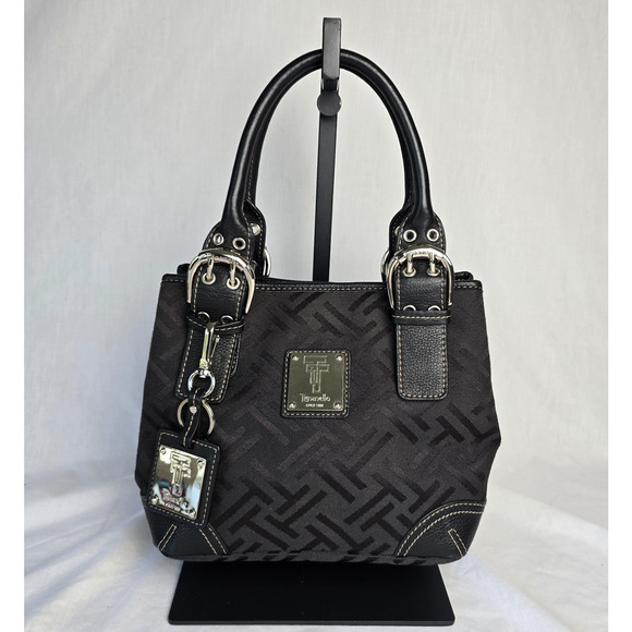 Tignanello Monogram Satchel Bag Canvas & Leather - Picture 1 of 15